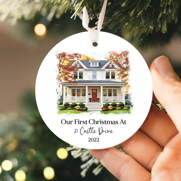 Personalized First Christmas New Home Custom Photo Ornament 2025 | Our First Home Custom Ornament, New Homeowner Gift, Housewarming Gift