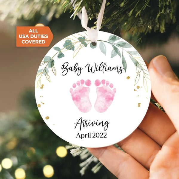 Custom Baby's First Christmas Ornament 2025 | Ceramic New Baby Girl or Boy Ornament, New Mom Gift, Baby's First Holiday Gift, Baby Keepsake