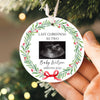Personalized Expecting Baby Ornament 2025 | Last Christmas as Two, Ceramic Sonogram Baby's First Christmas Ornament, New Baby Ornament