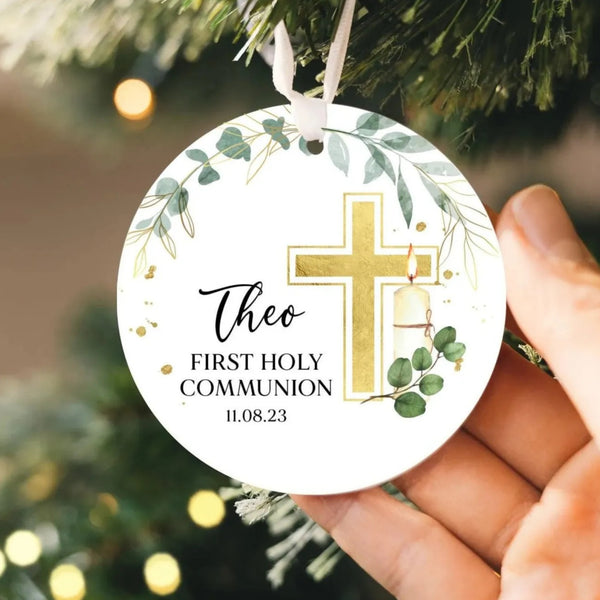 Custom First Communion Ornament 2025 | Ceramic Holy Communion Gift, First Communion Gift