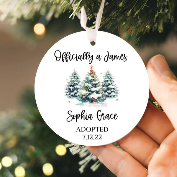 Custom Adopted Christmas Ornament 2025 | Ceramic Christmas Ornament, Gift for Adoption, Adopted Keepsake, Custom Adoption Ornament