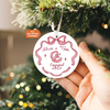 First Christmas Engaged Ornament - Personalized Couple Ceramic Keepsake