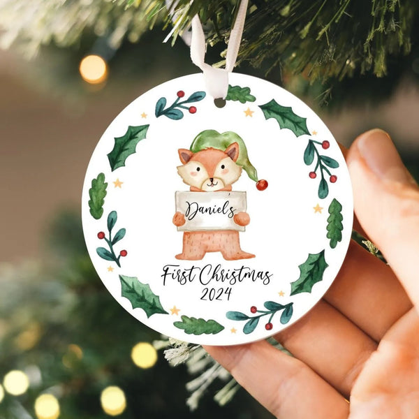 Custom Baby's First Christmas Ornament 2025 | Ceramic New Baby Ornament, New Mom Gift, Baby's First Holiday Gift, New Baby Keepsake