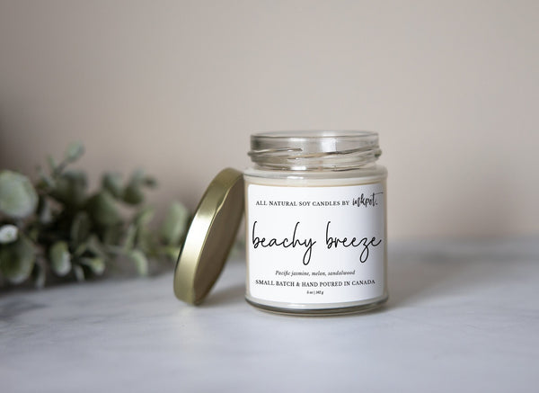 Beachy Breeze Soy Candle | 5oz. Handmade Soy Wax Candle, Hand Poured, Birthday Gift, Housewarming Gift, Home Decor, Summer Candle, Custom