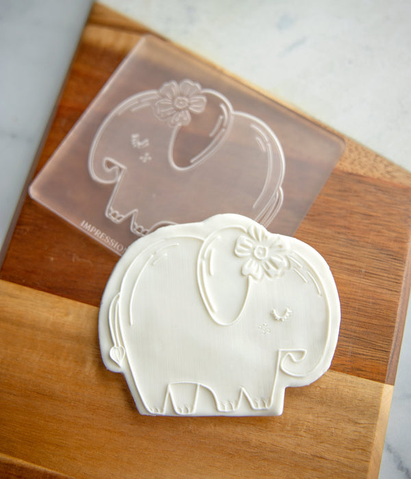 Elephant - Acrylic Fondant Embosser With Optional Cutter