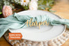 Custom Wedding Holiday Table Name Place Cards | Dinner Party Table decor, Wedding Name Cards, Wood Table Setting, Rustic Place Name, Wedding