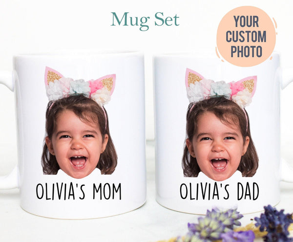Custom Baby Face Photo Gift For Mom Dad Individual OR Mugset, Personalized Photo Mug, Christmas Gift, Parents Birthday, Baby Face Gift Mug