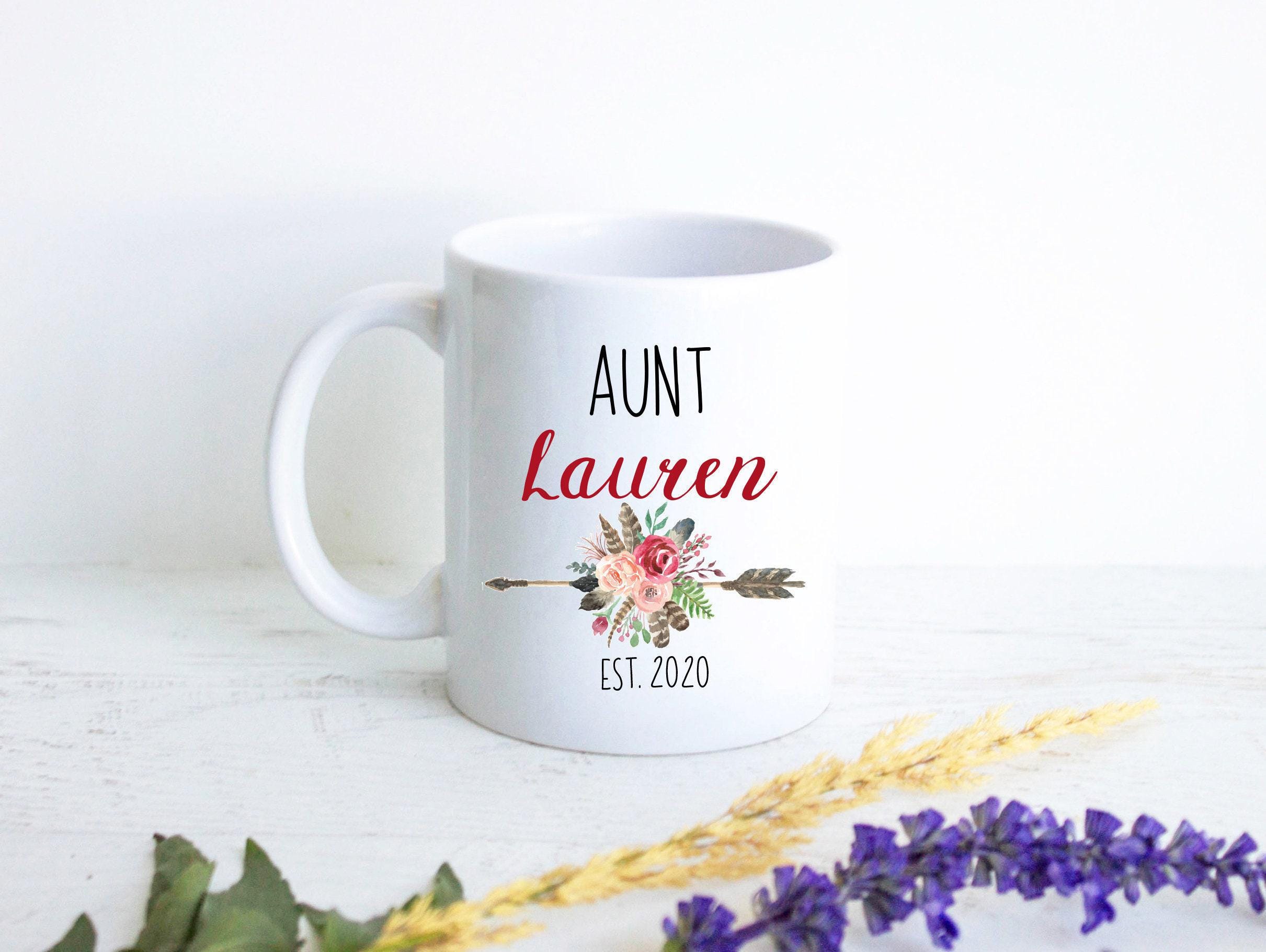 Boho Bohemian Red Personalized Aunt Name - White Ceramic Mug