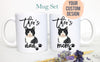 Personalized Black Cat Mom and Dad Individual or Mug Set - White Ceramic Custom Mug