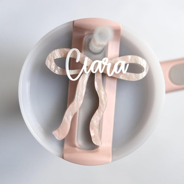 Personalized Bow Tumbler Name Plate Quencher H2.0