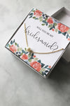 Bridesmaid Pearl Necklace Gift - Peach Floral