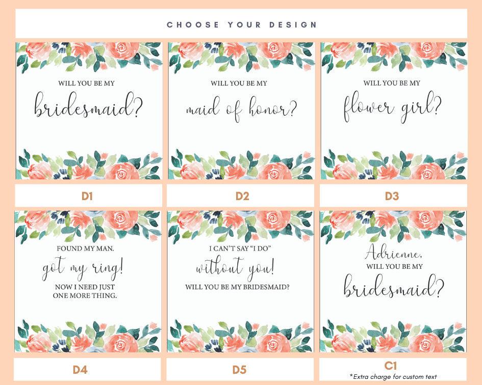 Bridesmaid Pearl Necklace Gift - Peach Floral