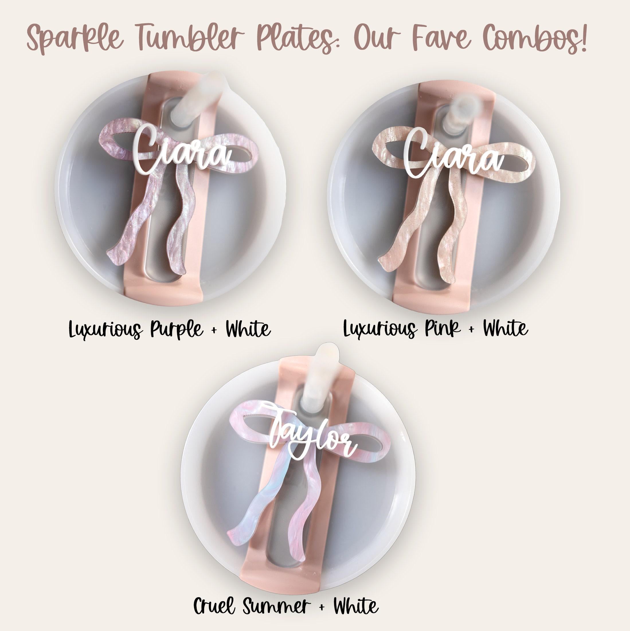 Personalized Bow Tumbler Name Plate Quencher H2.0