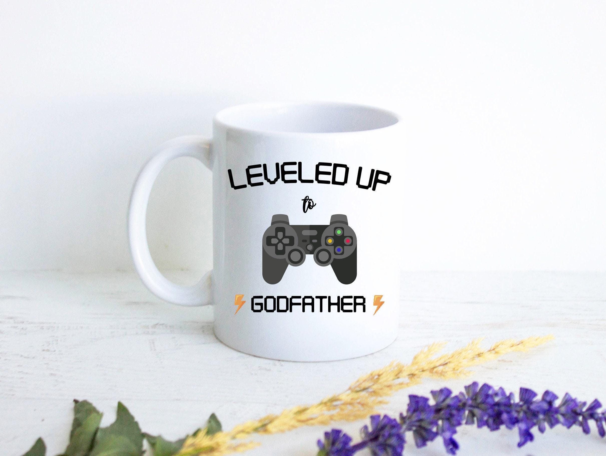 Leveled Up to Godfather Playstation - White Ceramic Mug