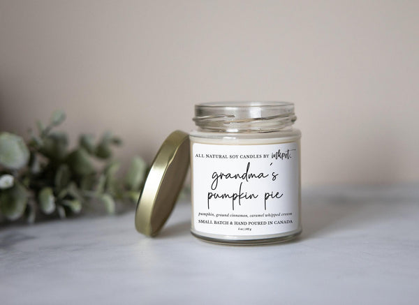 Grandma's Pumpkin Pie Natural Soy Candle | 5oz. Handmade Soy Wax Candle