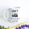 Photographer Custom Name Black and Grey - White Ceramic Mug