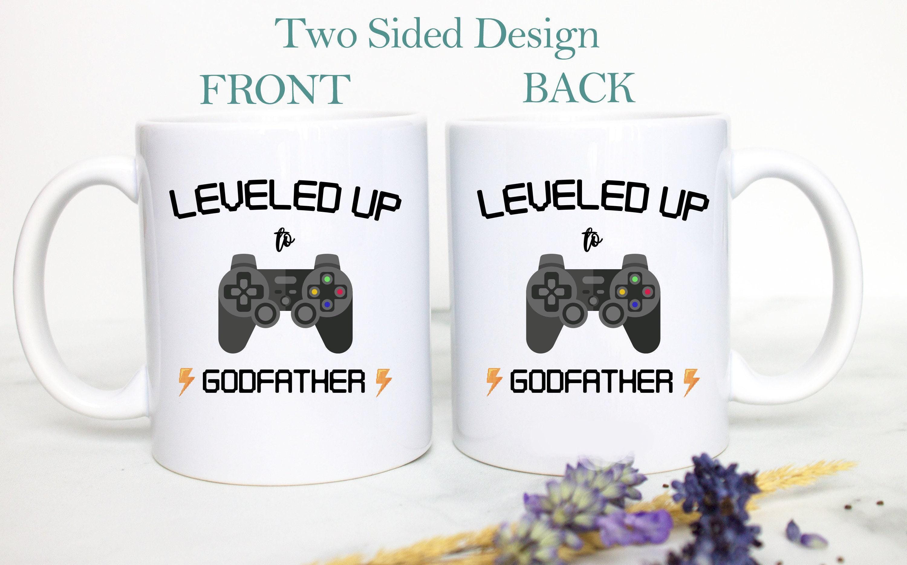 Leveled Up to Godfather Playstation - White Ceramic Mug