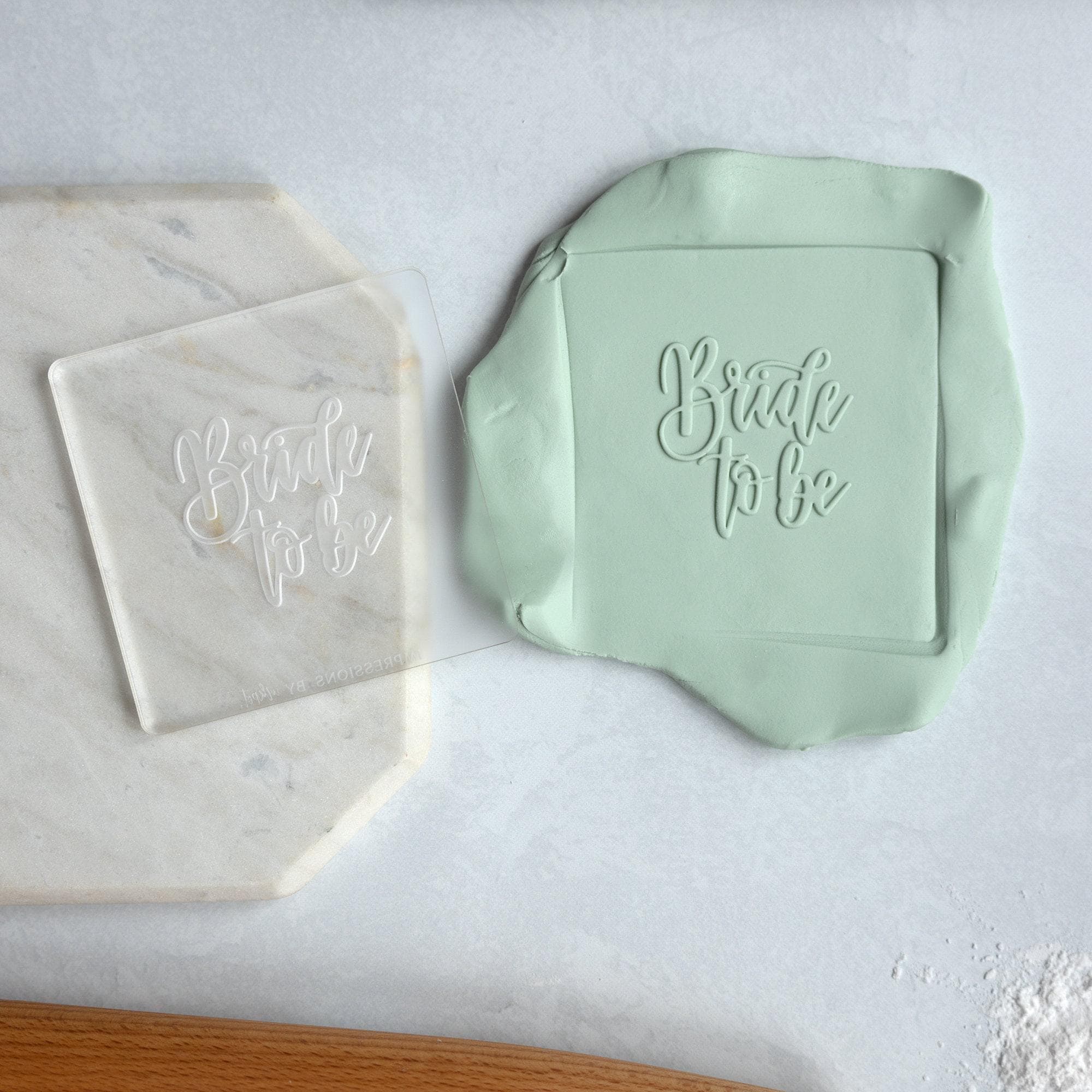 Bride to Be Fondant Embosser Stamp and Cutter