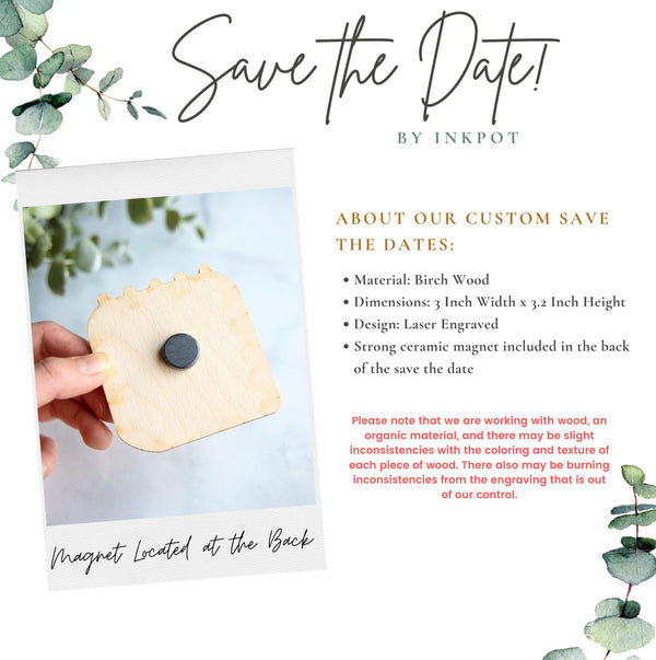 Custom Save the Date Magnet | Save the Date Ideas, Wood Wedding Favor,Calendar Magnet, Personalized Save the Date Invite,Rustic Wedding Idea