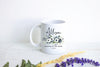 Blue Floral Mother of the Groom Custom Name With Date - White Ceramic Mug