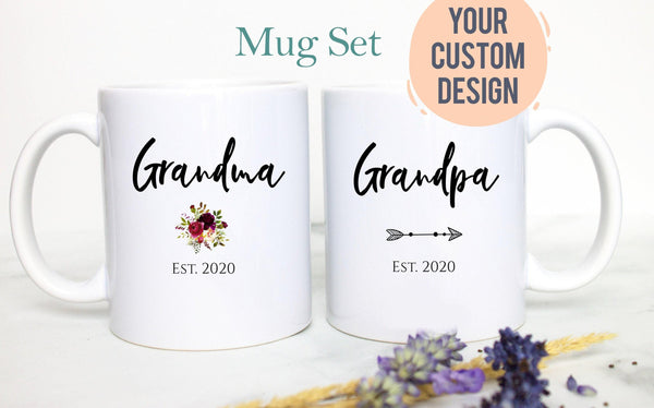 Grandpa and Grandma EST Individual or Mug Set #5 - White Ceramic Mug