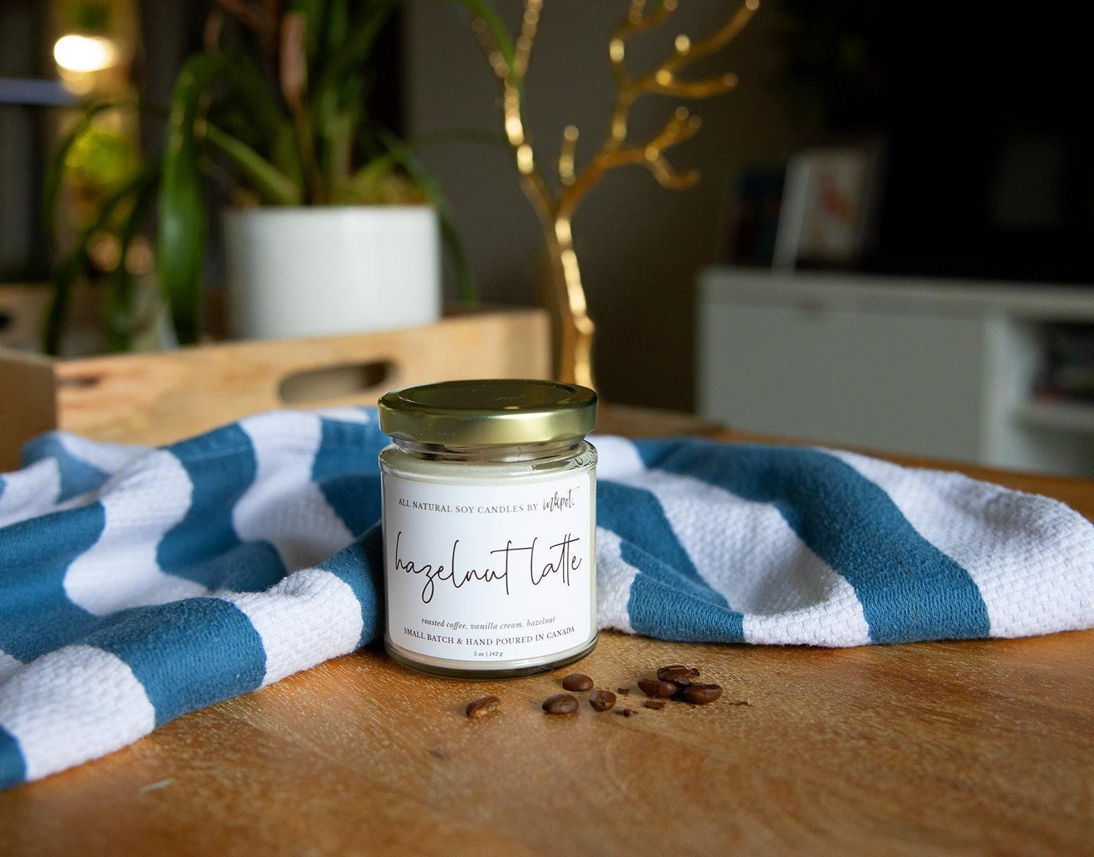 Hazelnut Latte Natural Soy Candle | 5oz. Handmade Soy Wax Candle