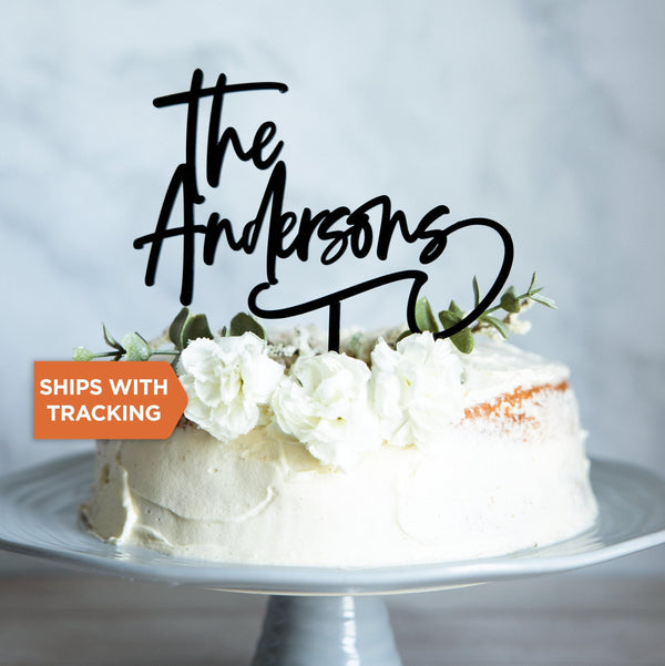 Custom Last Name Wedding Cake Topper