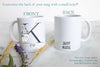 Grey Floral with Custom Initial and Name - White Ceramic Mug