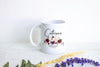 Fall Burgundy Floral Bridesmaid Custom Name With Date - White Ceramic Mug