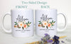 Boho Bohemian Floral Mother of the Bride Custom Name With Date - White Ceramic Mug