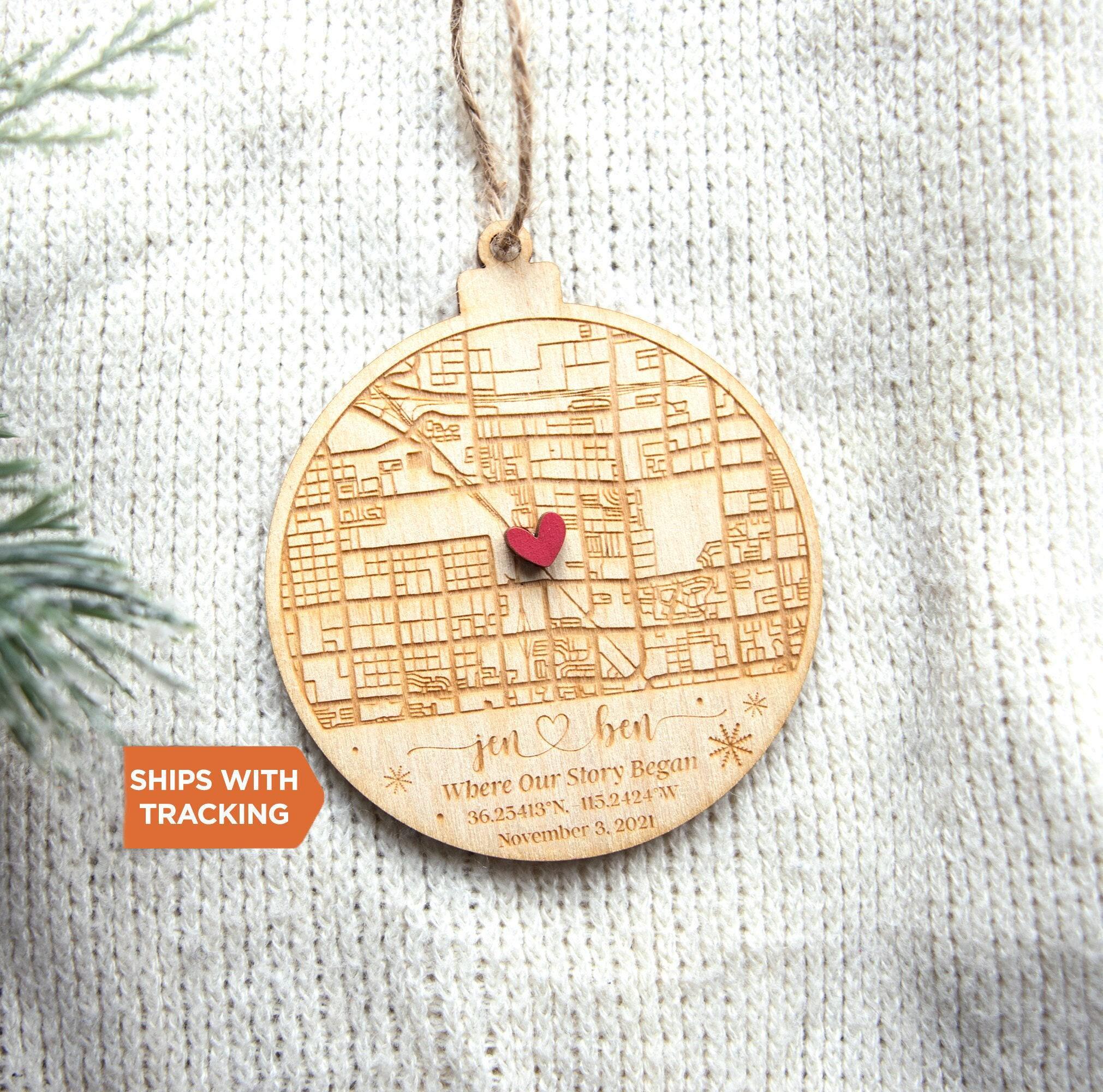Personalized Map Ornament