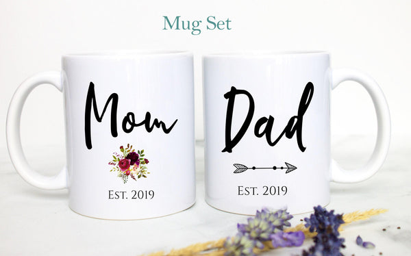 Mom and Dad Individual or Mug Set EST #4 - White Ceramic Mug