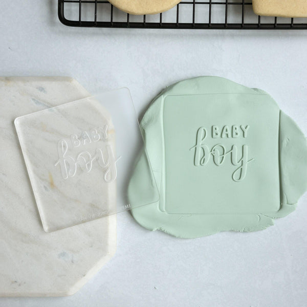 Baby Boy Acrylic Fondant Embosser With Optional Cutter