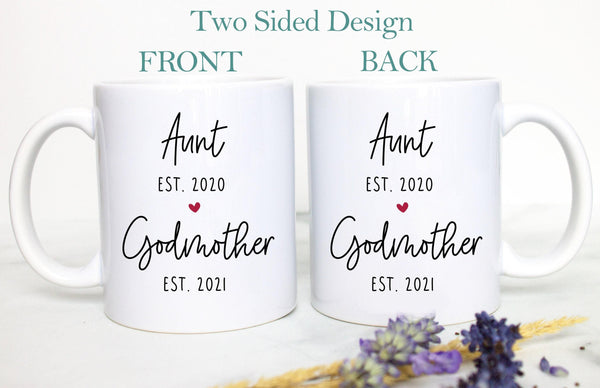 Aunt Promoted to Godmother Uncle Godfather Individual OR Mug Set