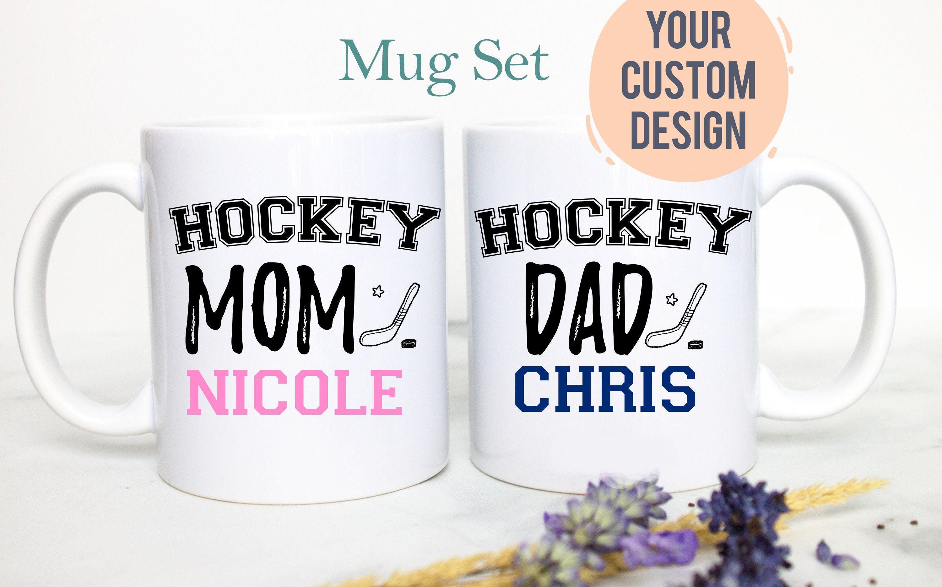 Hockey Mom Dad Individual OR Mug Set - White Ceramic Mug