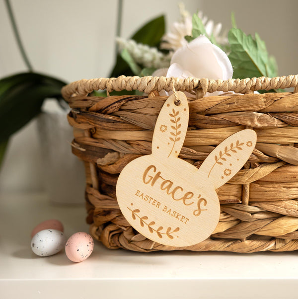 Personalized First Easter Bunny Basket Tag | Custom Easter Egg Tag, Easter Gift for Kids, Easter Decor,Cute Bunny Tag,Easter Basket Name Tag
