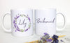 Lavender Purple Floral Custom Name - White Ceramic Mug