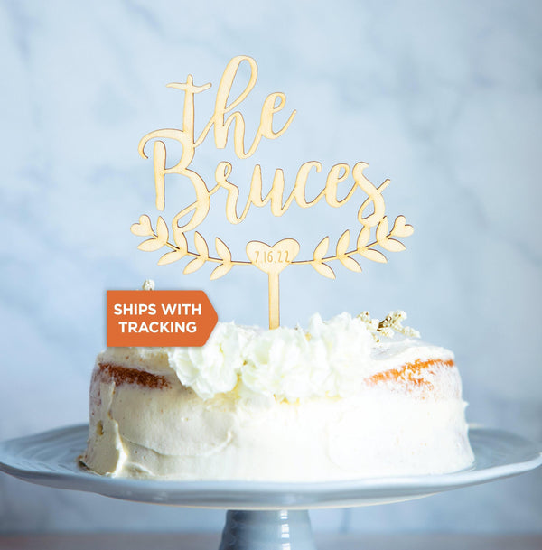 Custom Last Name Wedding Cake Topper