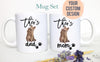 Personalized Brown Tabby Cat Mom and Dad Individual or Mug Set - White Ceramic Custom Mug