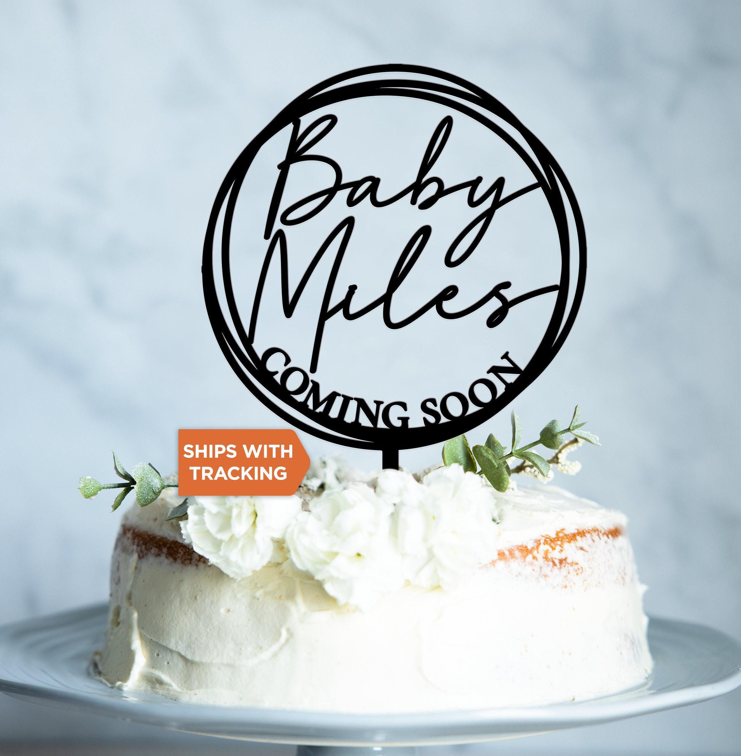 Custom Baby Name Coming Soon Cake Topper