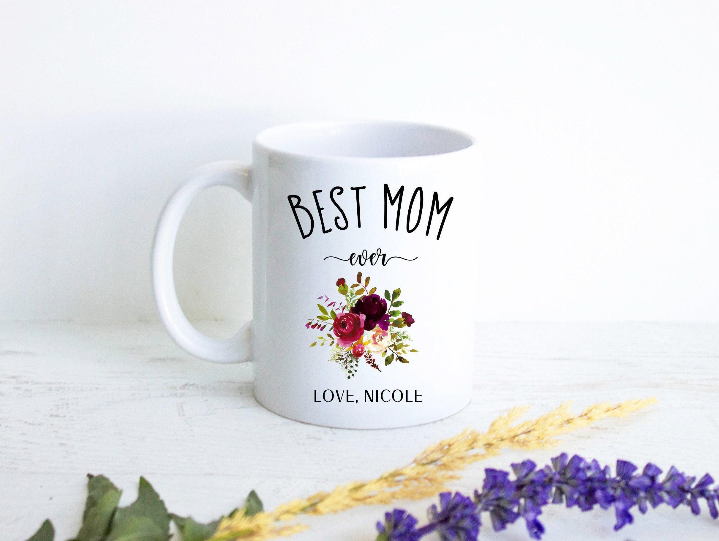 Best Mom Ever Floral - White Ceramic Mug
