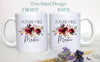 Future Mrs. Mug Burgundy Boho Floral Custom Name - White Ceramic Mug