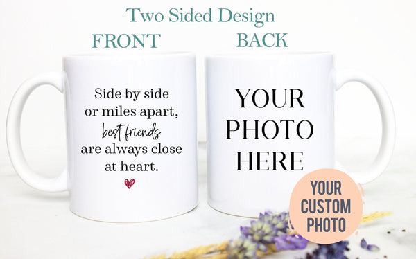Best Friends Long Distance Photo - White Ceramic Mug