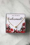 Bridesmaid Pearl Necklace Gift - Red Floral #2