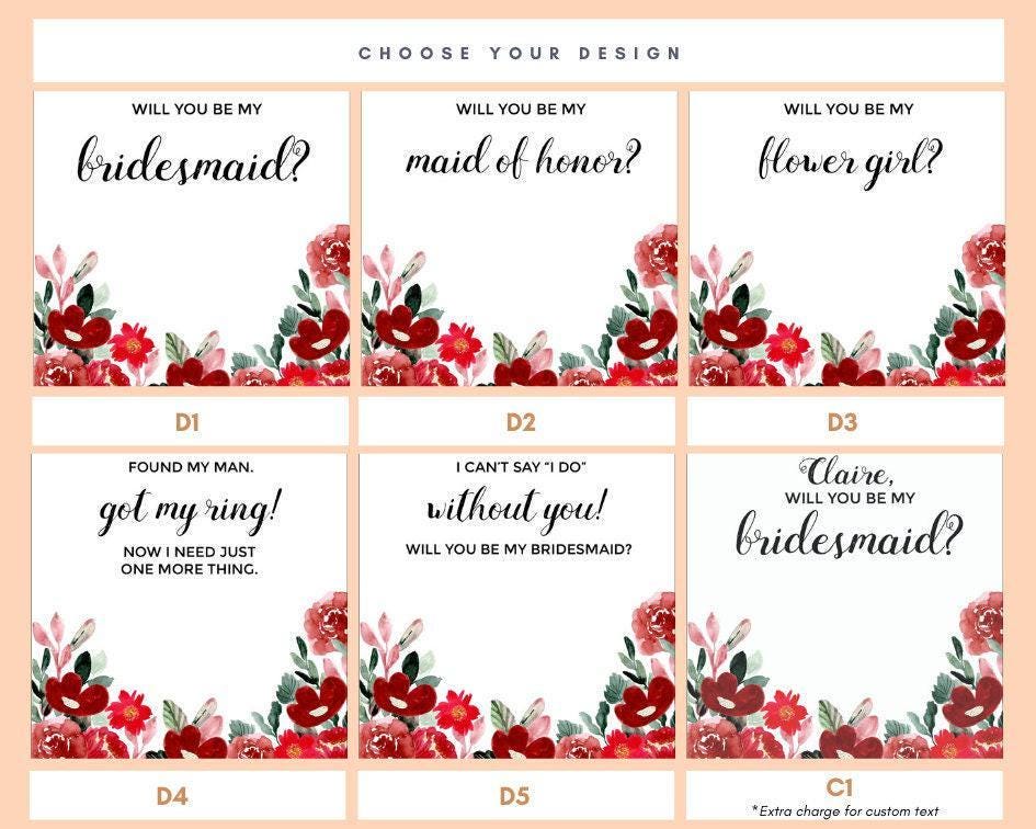 Bridesmaid Pearl Necklace Gift - Red Floral #2