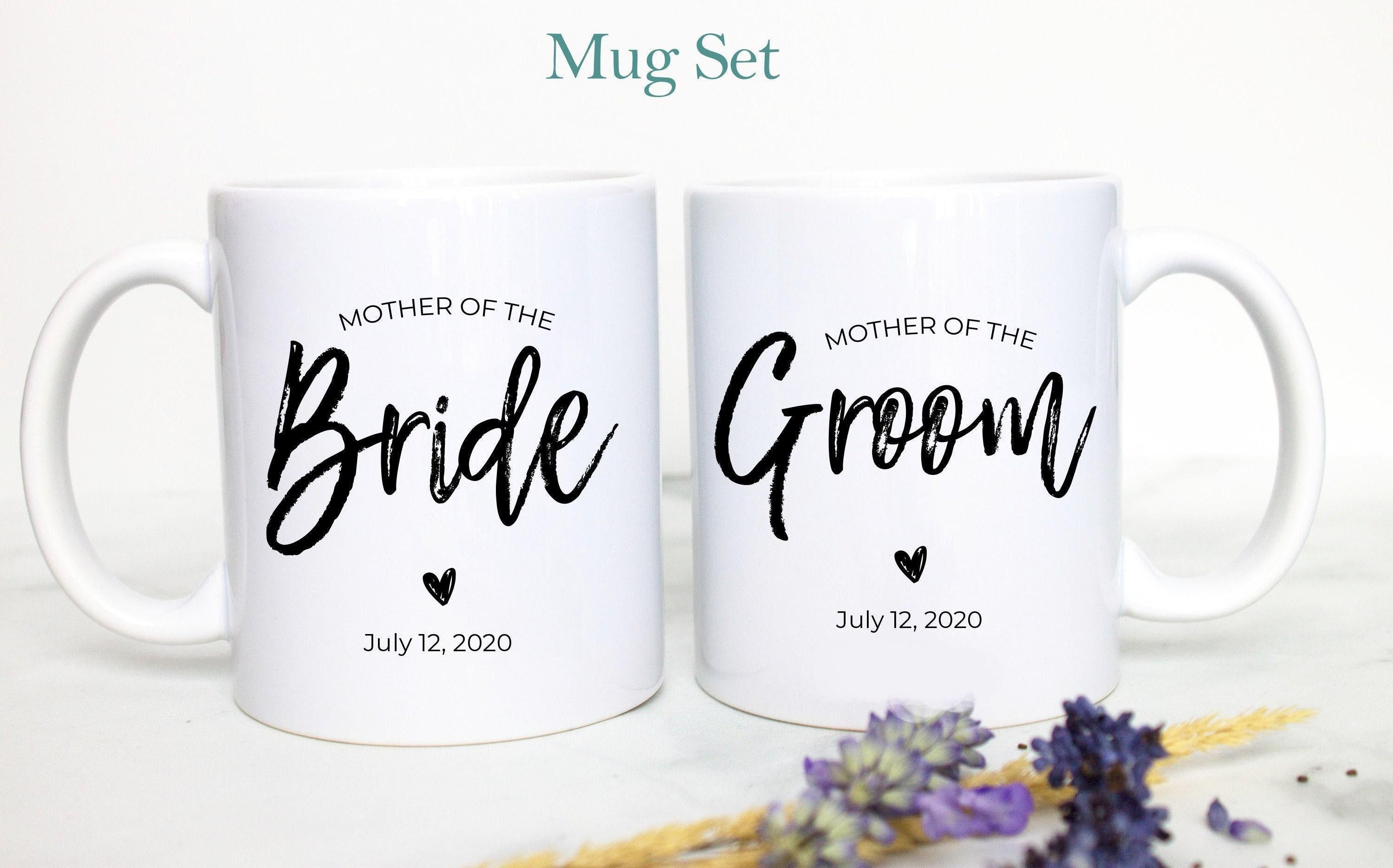 Mother of the Bride Mother of the Groom Individual or Mug Set Custom Date - White Ceramic Mug