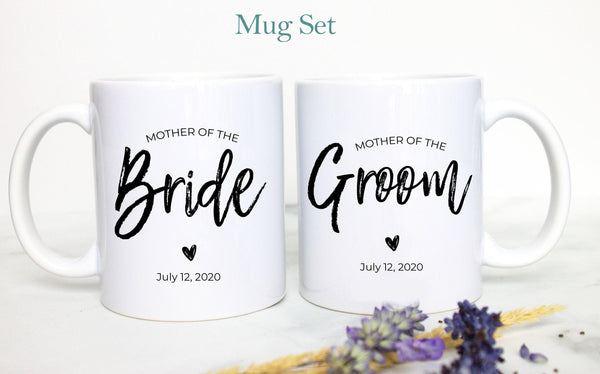 Mother of the Bride Mother of the Groom Individual or Mug Set Custom Date - White Ceramic Mug
