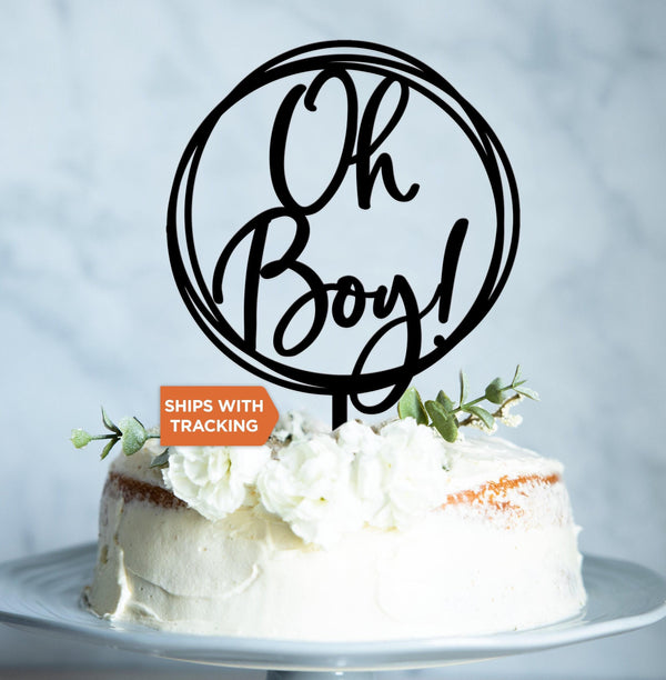 Oh Boy Baby Shower Cake Topper