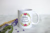 Pink Floral Will You Be My Bridesmaid? Custom Name - White Ceramic Mug