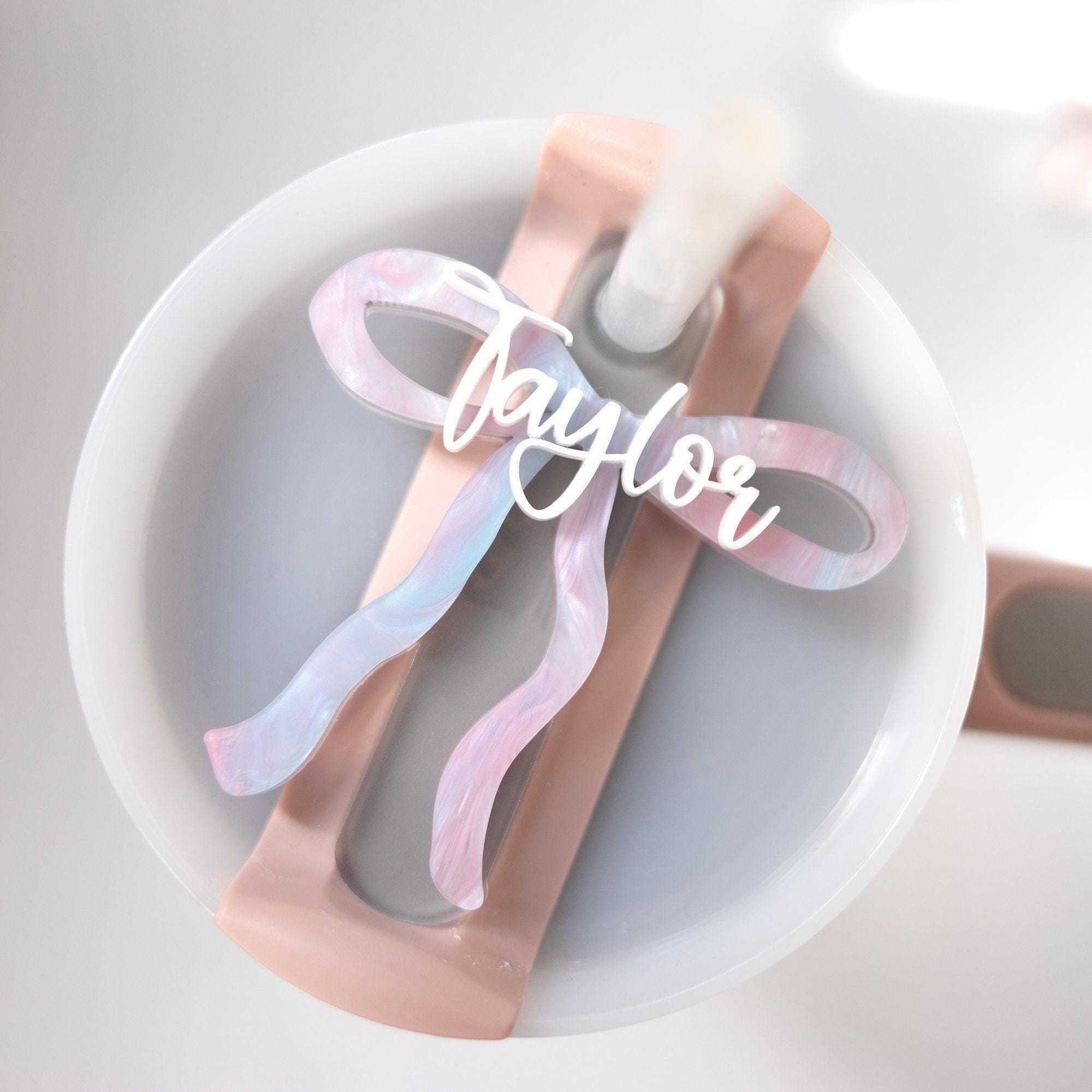 Personalized Bow Tumbler Name Plate Quencher H2.0